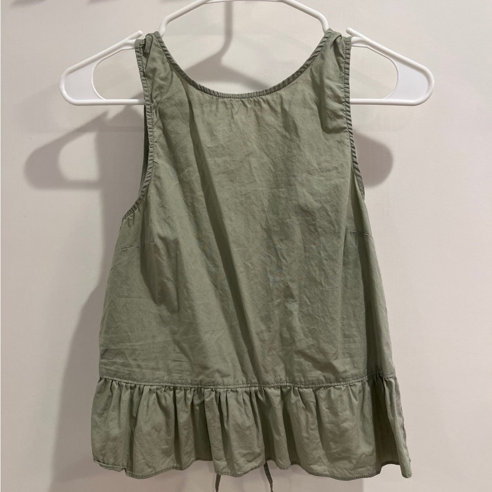 Tie back green peplum top